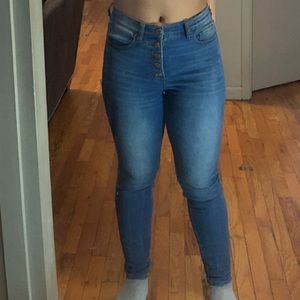 Button up high waisted jeans